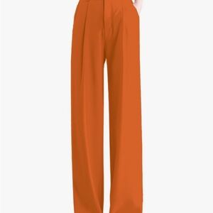 Elegant Wide-Leg Pants in Bold Orange